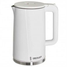 Чайник DELTA LUX DE-1011 двойной корпус, 1,8 л, 2200Вт, белый
