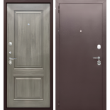 Дверь металлическая Тайга 9 см Медный Антик/Серый Клен 960*2050 левая