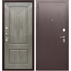 Дверь металлическая Тайга 9 см Медный Антик/Серый Клен 960*2050 левая