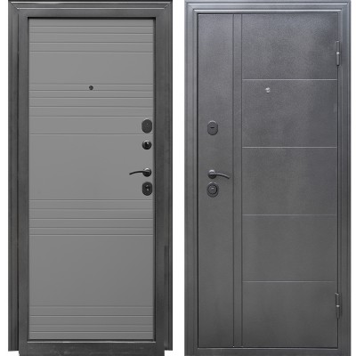 Дверь металлическая Олимп С 860х2050 Антик серебро/Софт светло серый правая