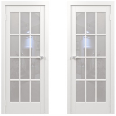 Дверное полотно Перфето 6.1 белая ПО-900 стекло матовое