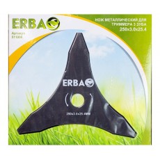 Нож металлический для триммера ERBA 3 зуба, 250*3,0*25.4мм