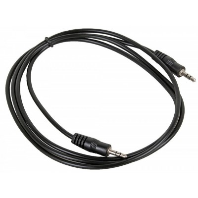 Провод AUX "Rexant" 1,5м (аудио кабель черный, шнур 3,5мм)