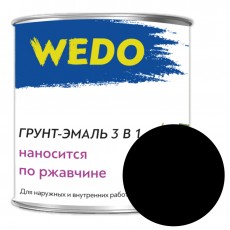 Грунт-эмаль 3в1 Wedo черный 0.8 кг