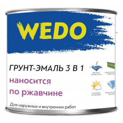 Грунт-эмаль 3в1 Wedo серый 1.8 кг