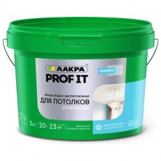 Краска вододисперсионная для потолков супербелая 3 кг ведро "Лакра"(Россия)