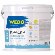 Краска "WEDO" WD-5 интерьерная влагостойкая супербелая 6 кг