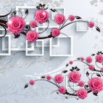 Декоративное панно VIP Розовые ветви 3D 294х260 (12л)