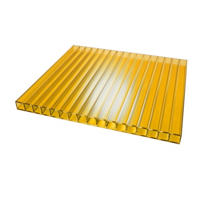 Сотовый поликарбонат "ТитанПласт" 4,0 мм 2100х6000, 0,48 мм желтый